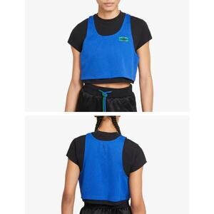 0112 Nike Jordan Aleali May Layered Crop Top Blue XL